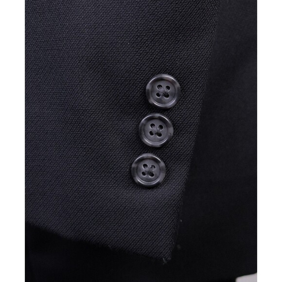 Alan Flusser Sport Coat Jacket Blazer Sz 44L Solid Black 2-Button Poly Blend EUC - Picture 7 of 14